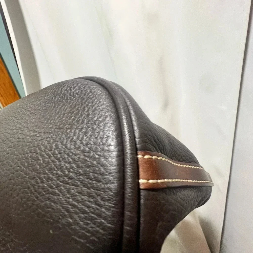 Vintage Dooney & Bourke Dark Brown Leather Hobo Bag